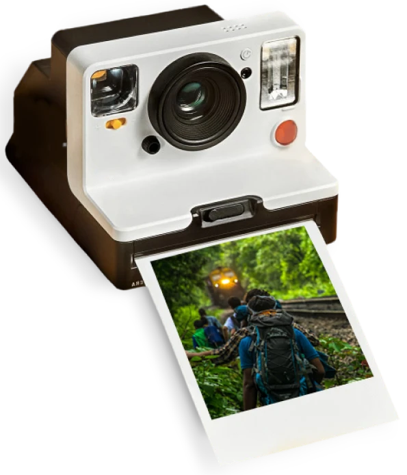 Imagem ilustração para página polaroid